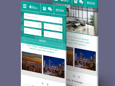 Hotel Indigo Mobile clean design hospitality mobile ui ux web