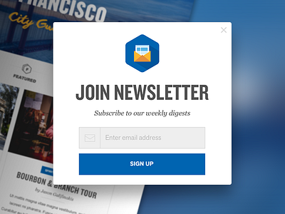 Newsletter Sign Up Form city form newsletter sf sign up ui ux user interface website