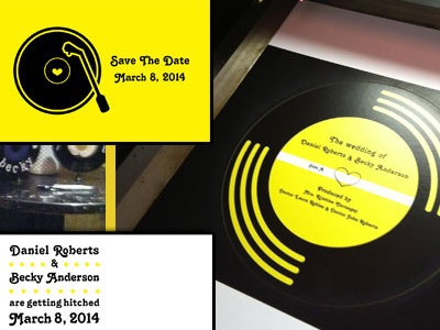 Retro Yellow Wedding record wedding yellow