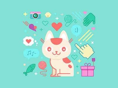 PetLove splash screen graphic cats cute icons love pets splash screen vector