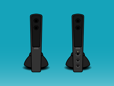 Name those speakers desk electronics flat icon illustrator office speakers vector