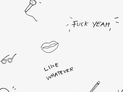 Like Pretty Fucking Feminist Pattern hand drawn identity illustration pattern