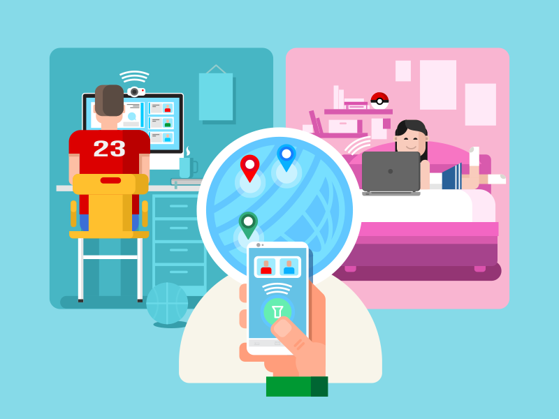 Video chat app call chat communication flat illustration kit8 skype talk vector video web