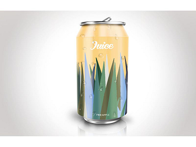 Soda Can Pineapple Juice can colors flat illustration juice modern pineapple soda yellow