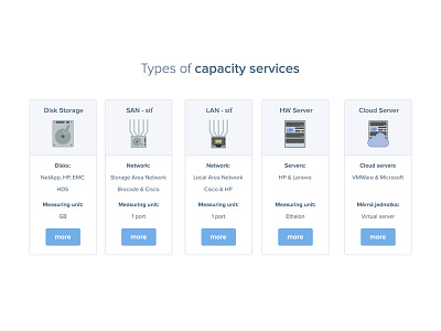 Types of capacity services cloud disk hardware icon illustration network price product products server