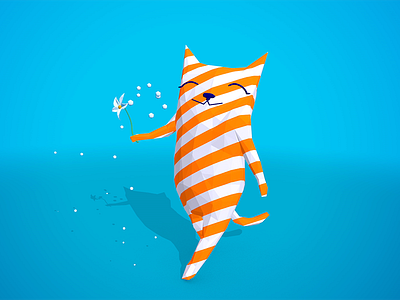 cat 3d charackter c4d lowpoly