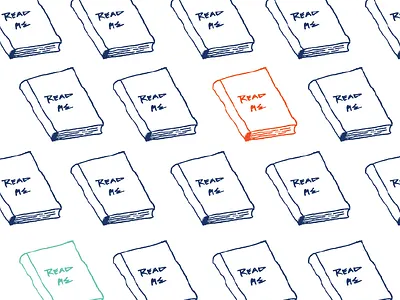 Read Me books hand illustration illustration navy read red