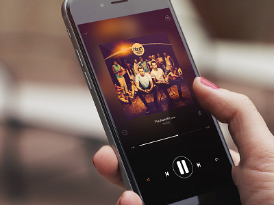 Simple Music Player clean design flat minimal music orange player ui