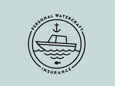 Watercraft Badge anchor badge boat icon nautical watercraft waves