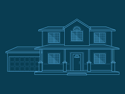 House house illustration line