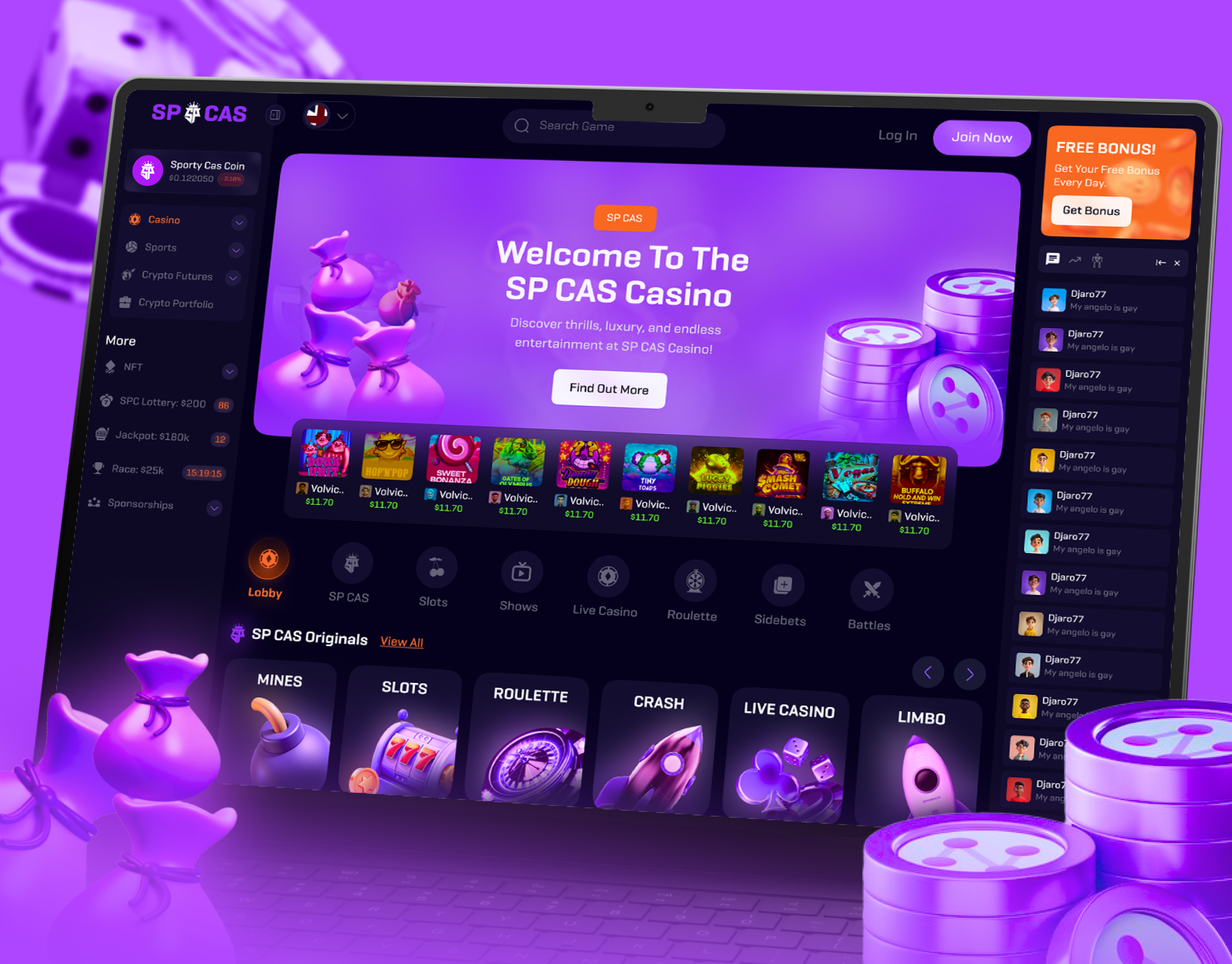 Example of Casino Gambling Website Design.