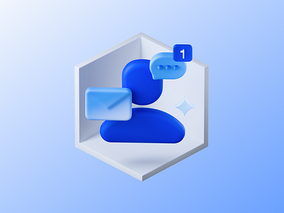 💎 3D for Eano 3d app c4d chat help icon illustration isometric messaging redshift trend ui user web