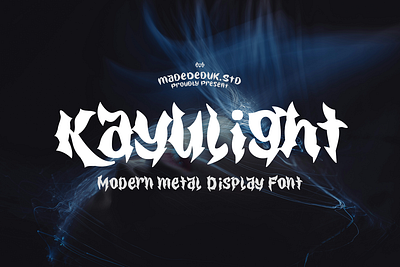 Kayulight Metal Display Font book cover branding decorative fashion gothic halloween headline ligature logotype magazine metal display modern nostalgic poster sharp sport tattoo victorian vintage webfont