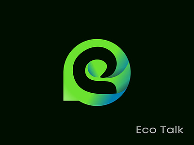 Eco Talk Logo Design 3d abstract logo brand identity branding design e ecofriendly ecotalk gradient illustration logo logo design mark modern logo symbol tech unique logo visual identity