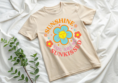 Sunshine you are my sunkissed Typography design flower illustration summer t shirt sunkissed sunshine motivational t shirt design tshirts typography