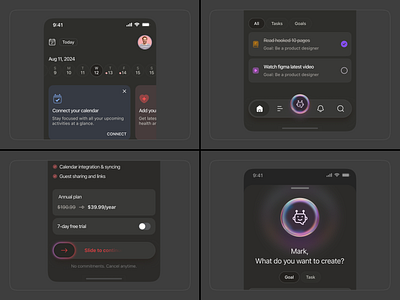 Dark Mode AI App – UI Details ai ai app clean dark mobile app darktheme details hugeicons icon set iconography icons interface ios line icon minimal mobile app navigation stroke ui ui design ux