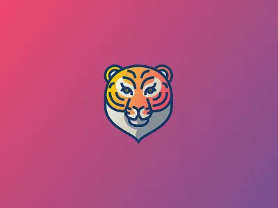 Tigerrr animal gradients head illustration mark tiger