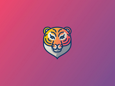 Tigerrr animal gradients head illustration mark tiger