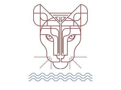 Panther Creek Arts Logogram animal cat design equal and opposite grey jay icon line art line drawing logo mascot panther visual identity