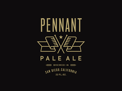 Pennant Pale Ale beer branding california flag label line packaging pennant san diego star typography