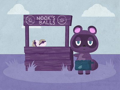 Nook's Balls animal crossing color cute fanart flat texture vector