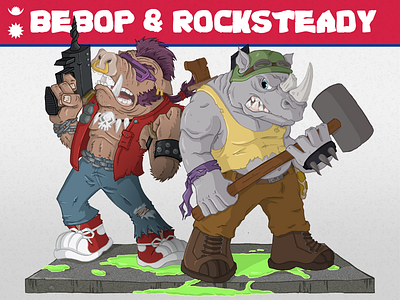 Bebop and Rocksteady bebop charity commission foot clan henchmen mutant nepal rhino rocksteady shredder teenage mutant ninja turtles warthog