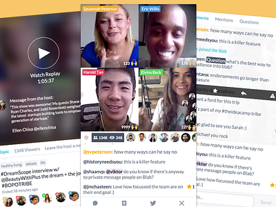 Blab iOS Viewing Improvements app blab chat conversation feed hangout ios live stream notifications