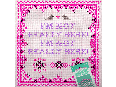 I'm Not Really Here! cross stitch design photoshop social unbreakable kimmy schmidt