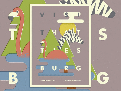 Visit Hattiesburg Poster Series - The Hattiesburg Zoo animals illustration local mississippi poster zoo