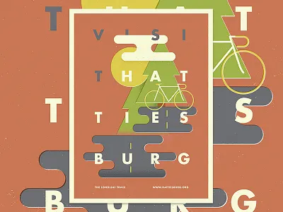 Visit Hattiesburg Poster Series - The Longleaf Trace bike exercise illustration local mississippi poster trail