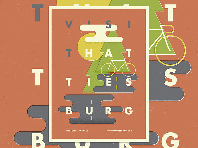 Visit Hattiesburg Poster Series - The Longleaf Trace bike exercise illustration local mississippi poster trail