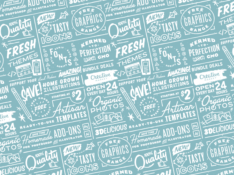 Market Pattern badge creative market fresh icon illustration pattern