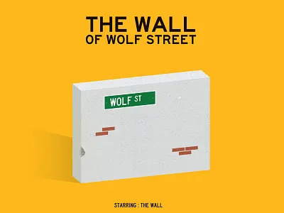 The Wall Of Wolf Street funny illustration movie poster