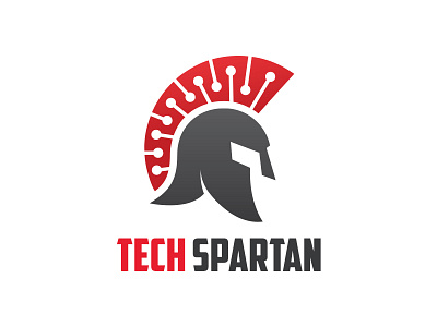 Tech Spartan Logo digital helmet security spartan logo tech technology warrior