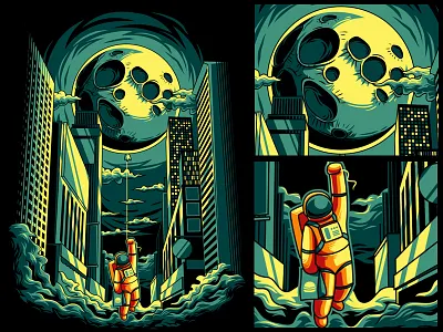 Moon astronaut burger commission fastfood graphicdesign illustration junkfood moon space t shirtdesign tee vector