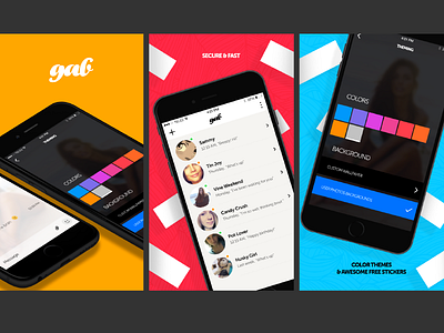 Gab. App store screenshots. chat gab messenger