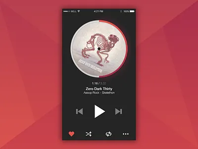 Day 012 - Music Player audio challenge dark music music player player red song ui