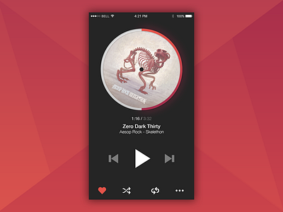 Day 012 - Music Player audio challenge dark music music player player red song ui