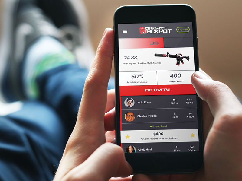 CS:GO Jackpot App android app clean csgo interface ios menu mobile mockup navigation ui ux
