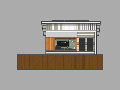 The Scoop Ice Cream Shack building clean drawing ice cream illustration minimal saskatoon simple vector