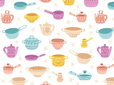 Kitchenware colorful kitchenware pattern