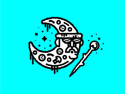 PIZZARD beard illustration moon pizza ronis shrooms vector wand wizard