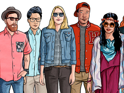 Hipsters editioralillustration redbull scenesters timeoutla