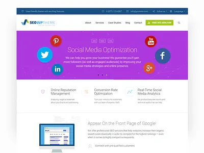 SEO WP — Social Media and Digital Marketing Agency agency clean design digital fast marketing optimized seo social media theme user friendly wordpress