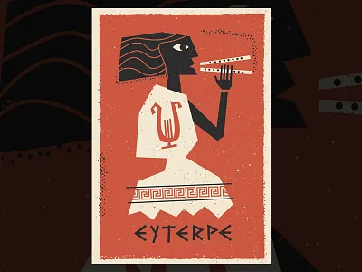 Euterpe booklet illustration muse music print screenprint silkscreen