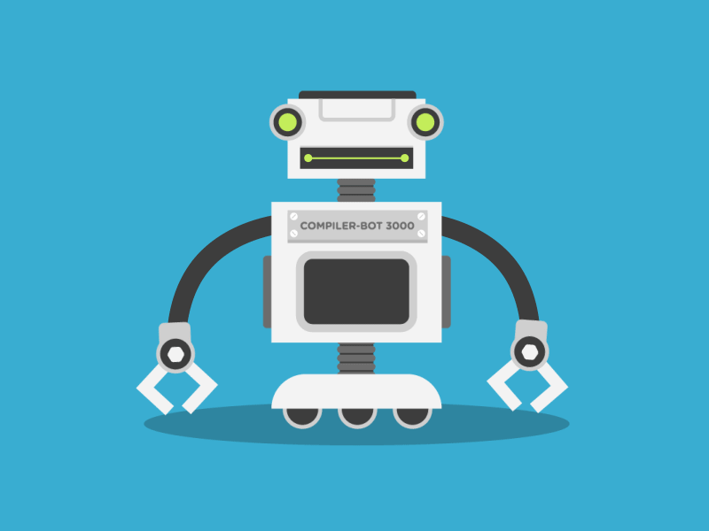 Compiler-Bot 3000 animation coding compiler robot treehouse