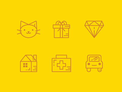 Category Icons aid car cat category diamond ecommerce gift house icon icon set jewelry lines
