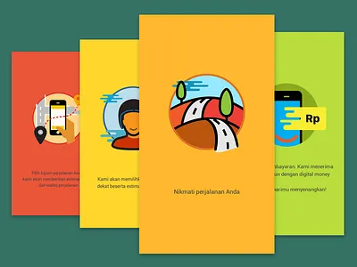 Walkthrough Illustration application city flat illustration mobile ui user interface ux