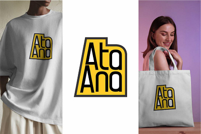 AtaAna Logo black branding cafe clothes design graphic design illustration inspire logo logoface modern restaurant typography vector yellow