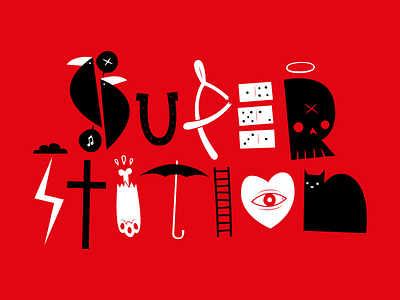 Ladders 'bout to fall drawing fortune illustration letters luck objects superstition type typography